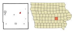 Poweshiek County Iowa Incorporated and Unincorporated areas Brooklyn Highlighted